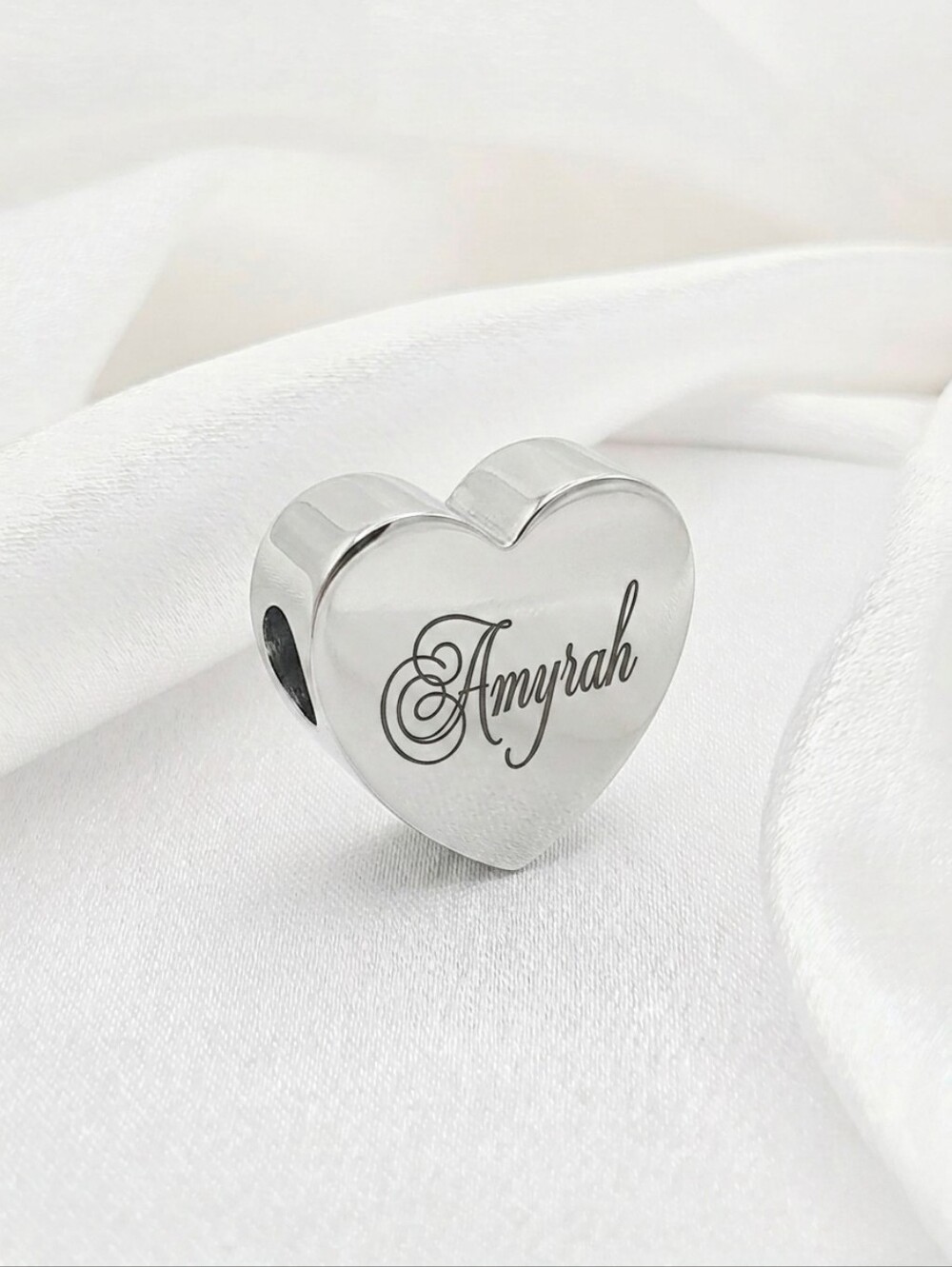 Personalized Name Heart Bracelet Charm